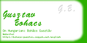 gusztav bohacs business card